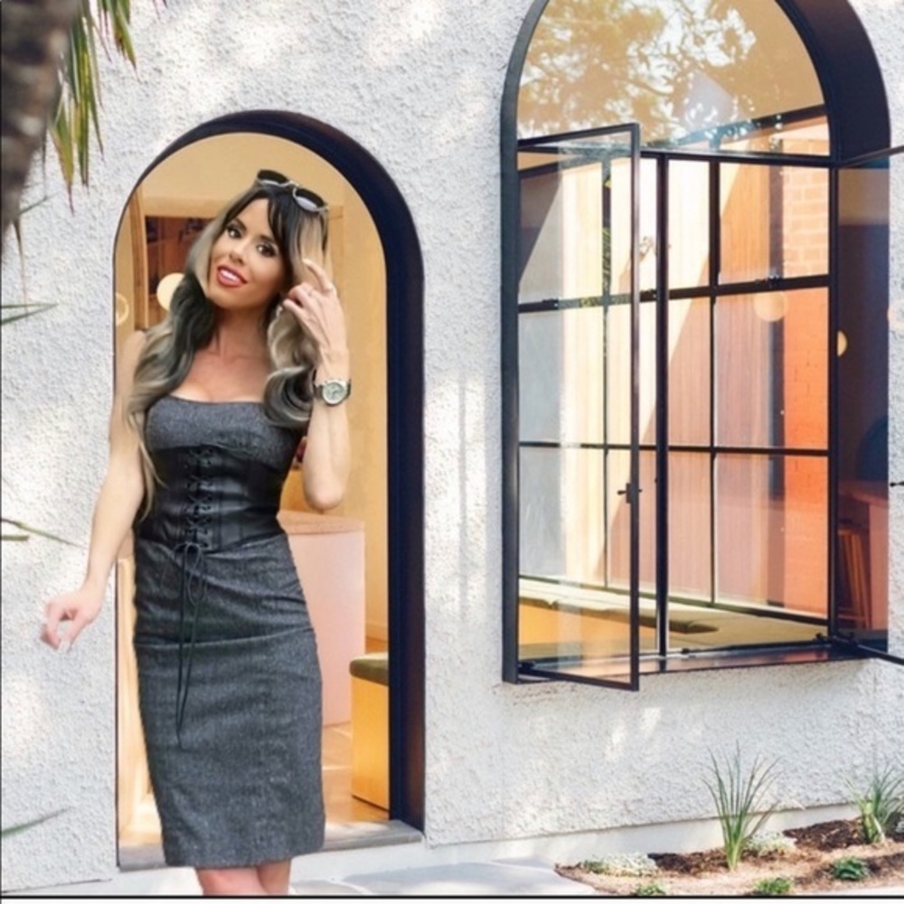 BEBE $168 Belted Bustier Bebe Skirt Dress 00 XXS